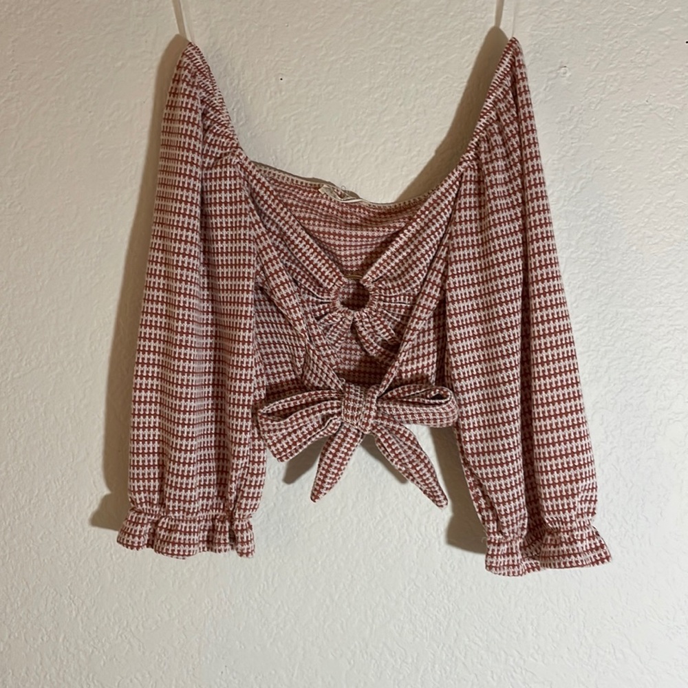 Endless Blue | Mid Sleeve Front Tie Crop Top